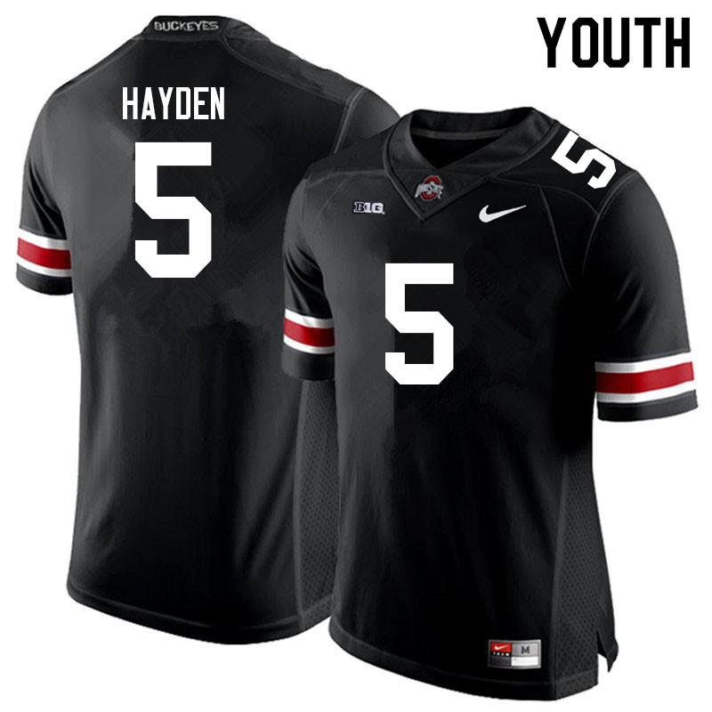 Ohio State Buckeyes Dallan Hayden Youth #5 Black Authentic Stitched College Football Jersey